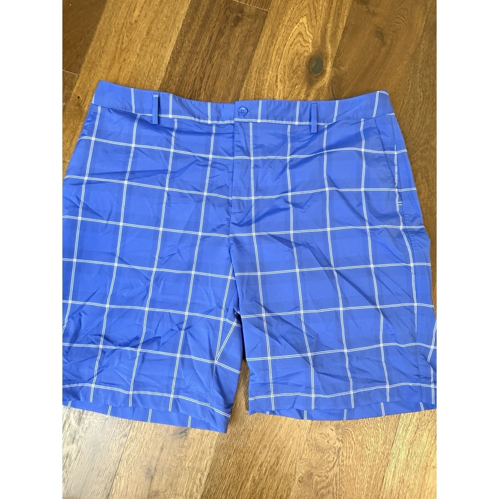 Under Armour Golf Shorts Mens 42 Blue Plaid Performance Lightweight